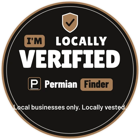 I'm Locally Verified sticker (round, Permian Finder)